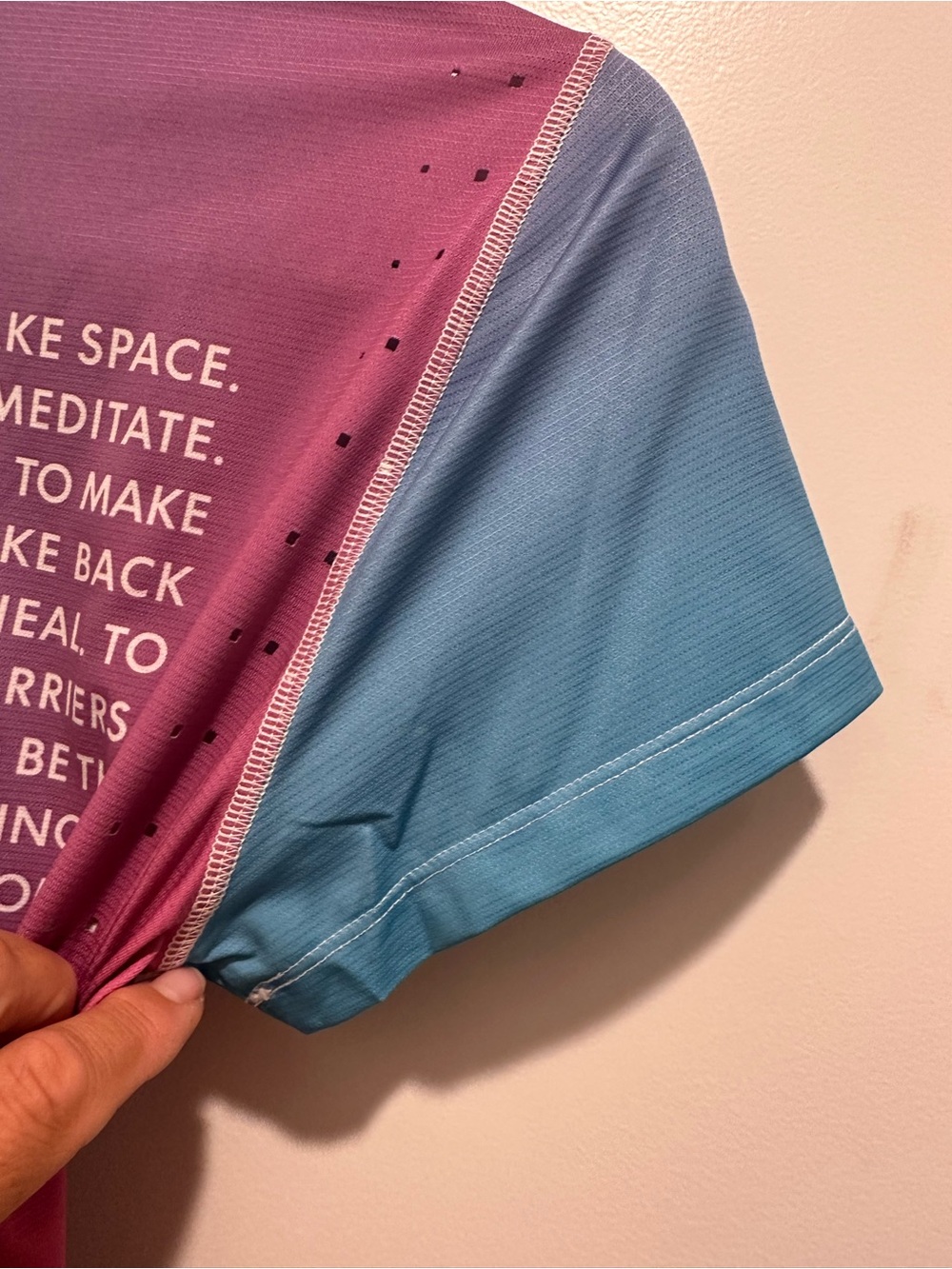 Women’s Gradient Performance Tee - Pink, Purple & Blue - Picture 7 of 7